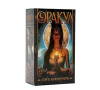 Jeu de cartes de tarot en russe, 78 pièces, outil de divination, 6 x 10,49 cm avec guide d'instructions compact, jeu d'oracle spirituel pour débutants, fêtes, divertissement