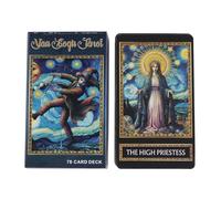 Jeu de cartes de tarot - Jeu de cartes de tarot cosmique mystique pour la lecture de la fortune, jeu d'orientation avec illustrations vives, design facile à mélanger, idéal pour les fêtes, les