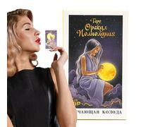 Jeu de cartes de tarot - Jeu de divination du destin, édition russe avec guide papier, cartes de divination avec design illustré, de fête, de tarot pour soirée en famille, réunion de vacances