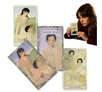 Jeu de cartes de tarot - Jeu de guides d'oracle d'amour - Jeu portable avec breloque, outil spirituel avec équilibre, accessoire de divination, fournitures de méditation pour adultes, femmes, fortune