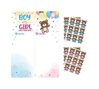 Jeu de cartes de vote de révélation de genre - Jeu de table interactif avec autocollants de vote pour décoration de fête - Accessoires pour douche