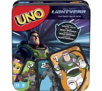 Jeu de cartes Disney et Pixar Lightyear de Mattel Games UNO dans une boîte de rangement à collectionner. Jeu sur le thème du film pour enfants, a