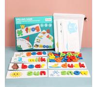 Jeu De Cartes En Bois Pour L'Apprentissage Des Mots, Alphabet, Jeu De Pratique De L'Orthographe, Lettres Anglaises, Jeu Montessori