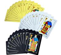 Jeu de cartes espagnol, jeux de cartes espagnols originaux, cartes Briscas de Porto Rico, cartes à jouer mexicaines (doré/argent-noir-1)