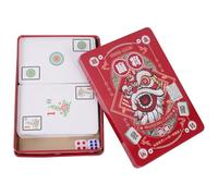 Jeu de Cartes Mahjong Papier, 144 Cartes Larges, Rouge, pour Maison | Impression Nette, Bords sans Bavure, Format Pratique, Usage Fête et Voyage, Lot Complet pour Parties