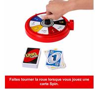 Mattel Jeu de cartes UNO Wizz avec roue, nouveaux défis et règles pour soirées en famille – JGR00