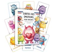 Jeu de cartes Monstres émotionnels pour enfants, 32 cartes ludiques et éducatives sur les émotions, cartes émotionnelles avec illustrations de monstres, valeur pédagogique pour la famille, la crèche