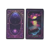 Jeu de cartes Oracle de 78 pièces - Jeu de divination inspiré du tarot néon pour débutants | Version anglaise, parfait pour les réunions de famille, les vacances, les fêtes, la perspicacité