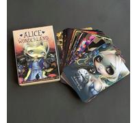 Jeu de Cartes Oracles du Pays des Merveilles d'Alice, Jeu de Cartes de Divination en Anglais, Jeu de Fête, Cadeau de Vacances Papetier