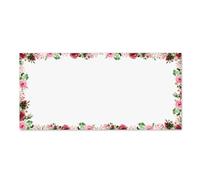 Jeu de cartes postales roses | 50 cartes avec motif long rouge vert clair | vintage fleur | printemps invitation anniversaire Saint-Valentin amour | dv448