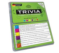 Jeu de cartes quiz trivia (édition verte - allemand) | 648 cartes de questions uniques issues de 6 catégories dans une boîte de voyage | Jeu de pub pour adultes et jeu de fête amusant pour amis et