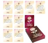 Jeu de cartes relationnelles - 50 feuilles romantiques interactives idées intimes - Jeu de cartes de conversation pour couples | pour anniversaires de mariage, voyage, voyage en voiture, chambre à