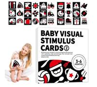 Jeu De Cartes Sensoriel pour Bébé | Lot de Cartes Développement Sensorial Noir et Blanc | Fiches pour Apprentissage Précoce, Jouet Interactif pour Le Développement Cérébral des D'Âge