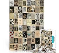 Jeu de Casse-tête Affiche d'art rétro en mosaïque Puzzle Adulte 1000 pièces 38x52cm avec des pièces de Formes aléatoires entièrement imbriquées