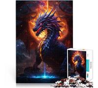 Jeu de Casse-tête Galaxie de la Nuit du feu du Dragon Puzzles pour Adolescents de 1000 pièces 50x75cm Améliorer la mémoire Convient aux 14 Ans et Plus