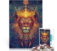 Jeu de Casse-tête Lion sacré Puzzles 1000 pièces pour Adultes 38x52cm Activités Amusantes à la Maison, Cadeaux d'anniversaire, Cadeaux de Voyage,