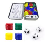 Jeu de centre gauche et droit, ensemble amusant de 3 dés et 40 puces colorées pour fêtes de famille, amis