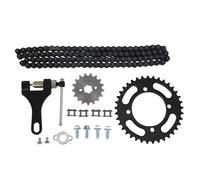 Jeu de chaîne 420, pignon arrière 37 dents 76 mm avant 17 dents 17 mm outil de disjoncteur de chaîne pour 49cc 50cc 50cc 125cc Pocket bike Pit Bike ATV Quad