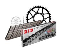 Jeu de chaînes DID en acier 520ZVM-X / 112 avec rivets pour Aprilia MX 125 cm3, années de construction 2004-2009