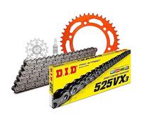 Jeu de chaînes DID en aluminium 525VX3/118 orange sans fin pour KTM LC8 Adventure R S 950/990 cc, année de construction 2002-2013