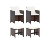 Jeu de Chaise et Tabouret de Jardin 4 pcs Mobilier de Patio Ensemble de Meubles de Terrasse Extérieur Balcon Résine 316780