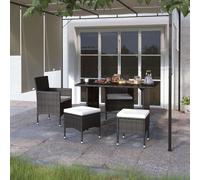Vidaxl Jeu De Chaise Et Tabouret De Jardin 4 Pcs Résine Tressée Noir
