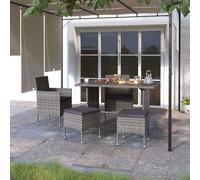 Jeu de Chaise et Tabouret de Jardin 4 pcs Résine Tressée Marron Balcon vidaXL