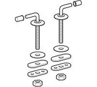 jeu de charnières Geberit 598017000 anneau de siège, fixation par le bas, acier inoxydable, pour siège WC
