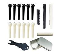 Jeu de chevilles de chevalet de guitare acoustique avec selles et outil d'extraction en métal pour remplacement et entretien faciles des cordes