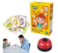 Jeu de chiffres | Avec une cloche amusante et réutilisable - Jeu de cartes de comptage pour à l'école maternelle | Pour les à l'école maternelle, les cours à domicile, les voyages pour