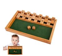 Jeu de chiffres Flep - Jeu de dés en bois avec boîte fermée, tableaux de notation à douze chiffres, règles simples, jeu éducatif rapide, jeu de table classique portable | Activité de dextérité