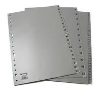 Jeu De Chiffres Xs 1-12 Feuille De Polypropylène Gris Grafoplas