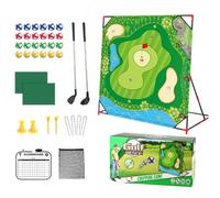 Jeu de chipping de golf - Grand tapis d'entraînement interactif, 24 balles, support inclus, arrière-cour extérieure | Amélioration de la capacité engagée pour adultes, hommes, famille, cour, sport