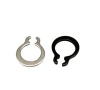 Jeu de circlips, clips en C, 10/25/50 pièces M3 à M40, acier inoxydable 304 noir, manganèse 65 mn, rondelle de retenue d'arbre, roulement, circlip externe de type C(Stainless Steel,M4 no hole 50pcs)
