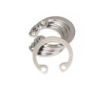 Jeu de circlips, clips en C, 10/25/50 pièces M8 à M30, acier inoxydable 304, trou de roulement en acier noir, type C, circlip interne, clip de retenue, anneau élastique(Stainless Steel,M22 10pcs)
