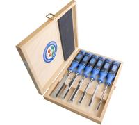 Jeu de ciseaux à bois Kirschen Largeur 6 10 12 16 20 26 mm avec manche bi-matière en coffret bois - 1108000