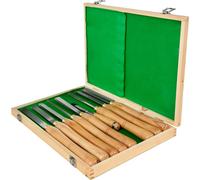 Jeu de ciseaux à bois, lames en acier à grande vitesse, alliage d'aluminium et manche en hêtre, 8 pièces Burlywood