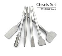 Jeu de ciseaux de 250mm, tige SDS Plus, marteau électrique, foret, rainure plate, outils de maçonnerie pour mur de briques en béton, roche 3PCS Chisels