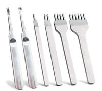 Jeu De Ciseaux De Laçage Diamant À Faire Soi Même 1/2/4/6 Dents, Jeu De Ciseaux À Coudre Bord En Cuir, Outil Artisanal De Bricolage, Acier Blanc De Qualité Industrielle Le 6 Pièces