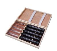 Jeu de ciseaux de tour, ensemble d'outils de tournage for le travail du bois, couteau demi-cercle en acier rapide HSS, outil de tournage du bois à main 5 pièces/ensemble Pour débutants et bricoleurs