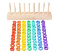 Jeu de classement des couleurs en bois - Cubes empilables de style montessorii, jouet pour la construction de compétences cognitives, ensemble d'apprentissage moteur fin | Jardin d'