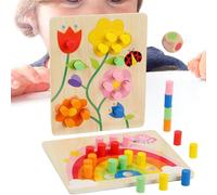 Jeu de classification des couleurs : jouet assorti en bois, activité de tableau de bord à broches | Outil d'apprentissage fin pour le développement, pratique éducative avec coordination des mains pour