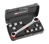 Jeu de clé polygonale à cliquet + 9 embouts FACOM 464.J1APB - 8 à 19mm