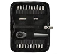 Jeu de clés à cliquet, 22 en 1, kit d'outils portable avec porte-embout magnétique, polyvalent pour tournevis cruciforme et embouts hexagonaux, efficace pour les réparations automobiles et