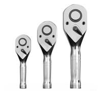 Jeu de clés à cliquet à 72 dents en acier au chrome vanadium avec poignée courte pour tailles de disque 1/4, 3/8, 1/2, efficace à 5 degrés (1/4)