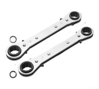 Jeu de clés à cliquet à double tête 4 en 1, 6 à 22 mm, en acier au chrome vanadium avec bride à 12 points pour réparation polyvalente à la maison et à l'automobile (116-17-18-19 mm)