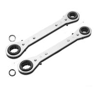 Jeu de clés à cliquet à double tête 4 en 1, 6 à 22 mm, en acier au chrome vanadium avec bride à 12 points, pour réparation polyvalente à la maison et à l'automobile (115-17-19-21)