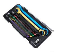 Jeu de clés à cliquet à double tête en acier au chrome vanadium 72 dents compatible avec boulons et écrous de 8 mm, 10 mm, 12 mm pour des applications dans des espaces restreints (B)