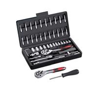 Jeu de Clés à Cliquet Clé À Cliquet Combinée Pour Réparation Automobile Boîte À Outils Entretien Automobile Douilles Montées Sur Véhicule Ensemble D'outils De Réparation 46 Pièces