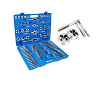 Jeu de Clés à Cliquet Ensemble D'outils En Acier Titane Roulement À Tarauds Et Filières Outil Filetage Manuel Boîte Rangement Pour Réparation Pour Coupe La Réparation 110 Pièces